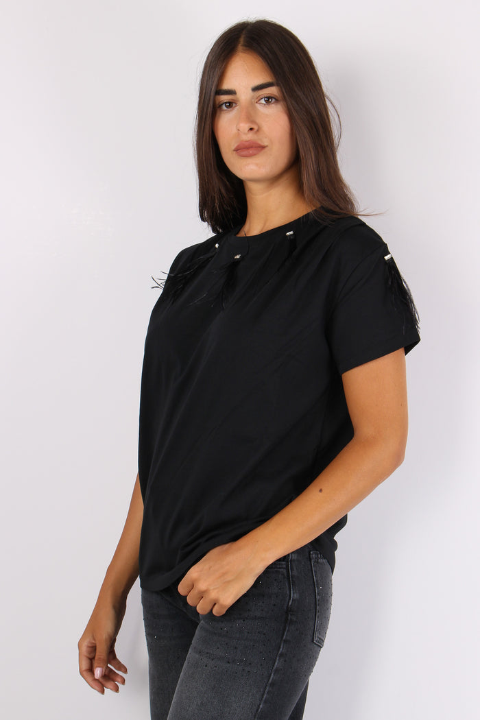 Plume T-shirt M/m Piume Black-6