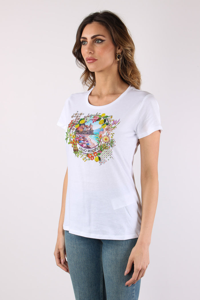 T-shirt Slim Fantasia Bianco/resort-6