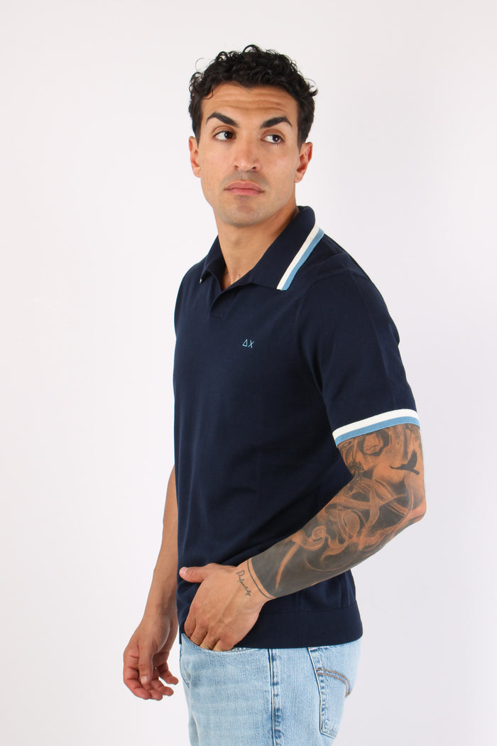 Polo Derby Filo Riga Contrasto Navy Blue-6