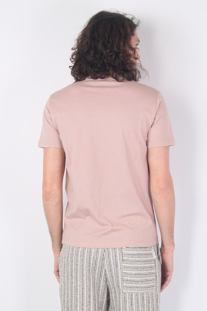 T-shirt Girocollo Cotone Rosa Antico-3