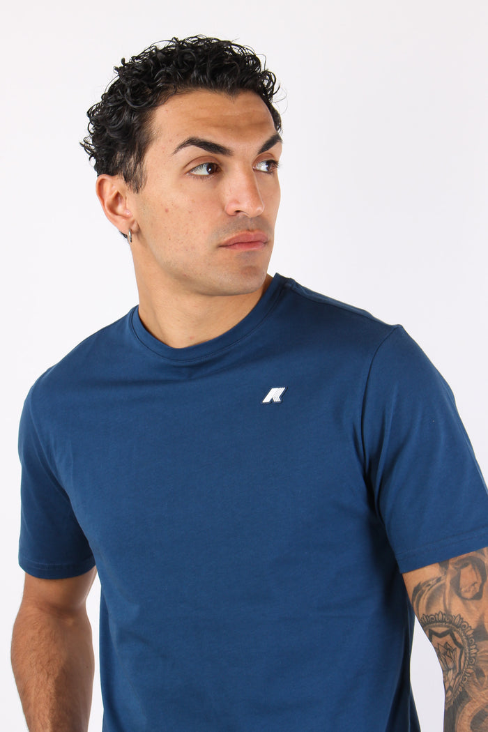 T-shirt Basica Logo Contrasto Blue Insignie-7