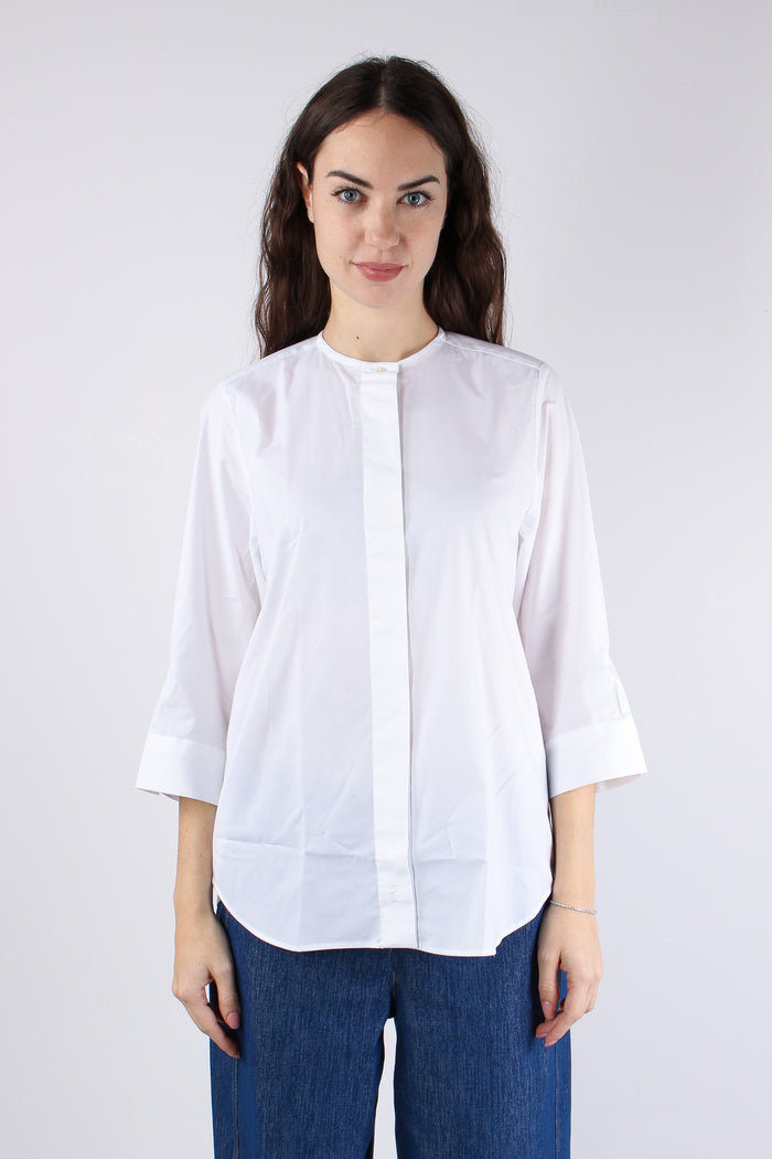 Camicia Coreana Manica 3/4 Bianco-3
