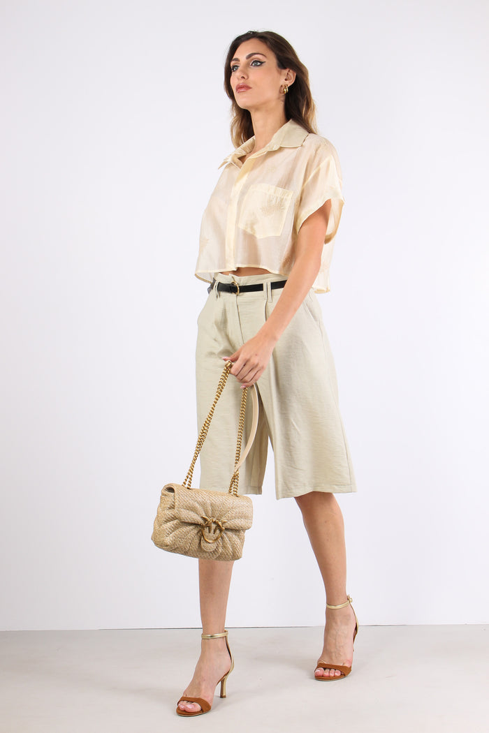 Camicia Corta Mussola Ricamo Naturale-5