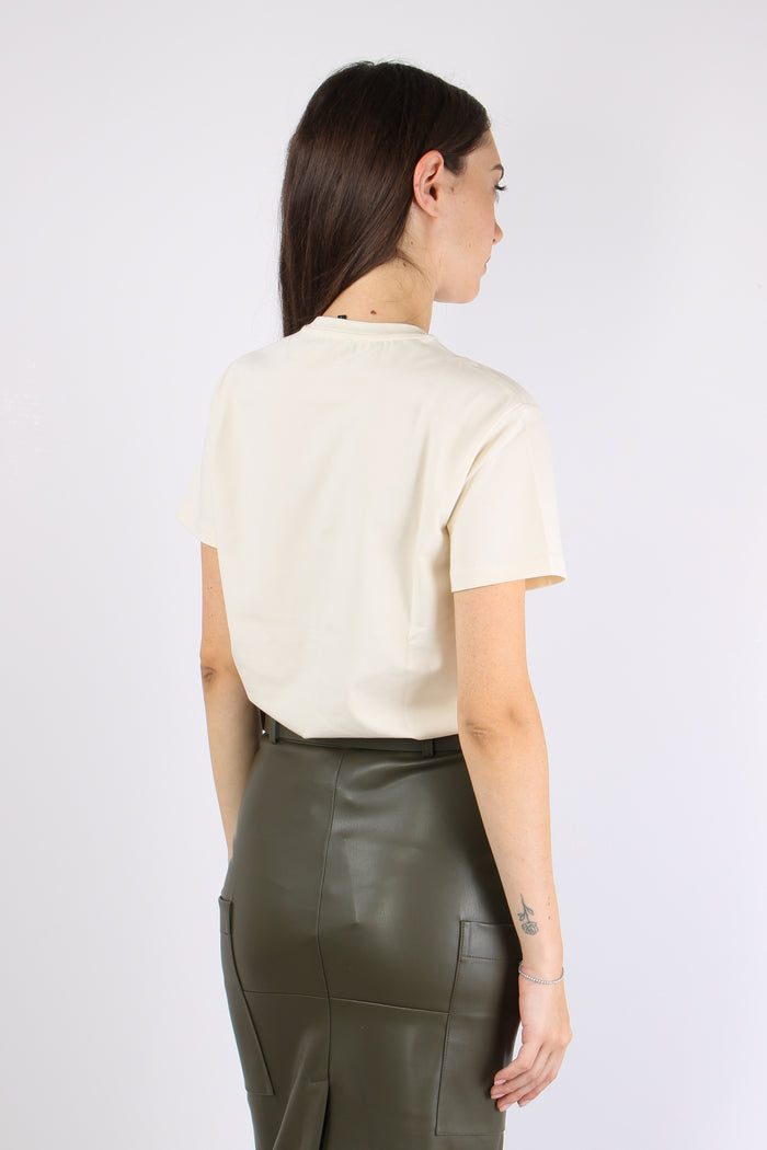 Mannea T-shirt Castoni Collo Bianco-6