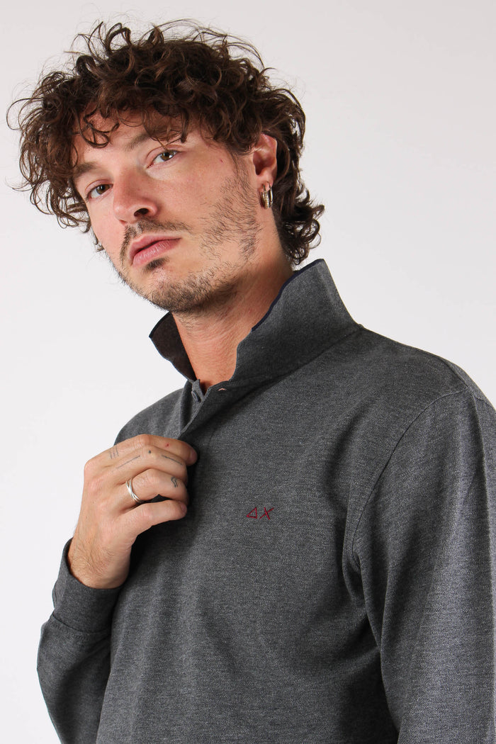 Polo M/l Profilo Contrasto Grigio-6