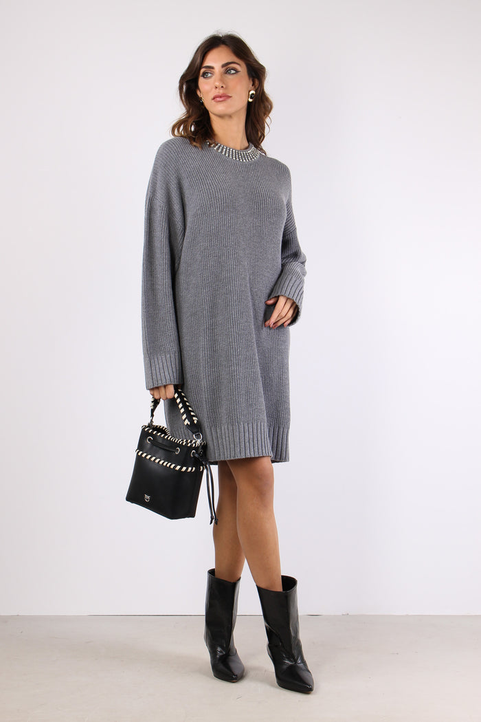 Ask Abito Collana Strass Grigio/monumento-5