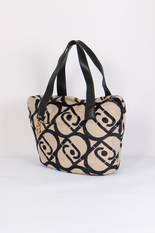 Shopping Ecopelliccia Neutro/nero-2