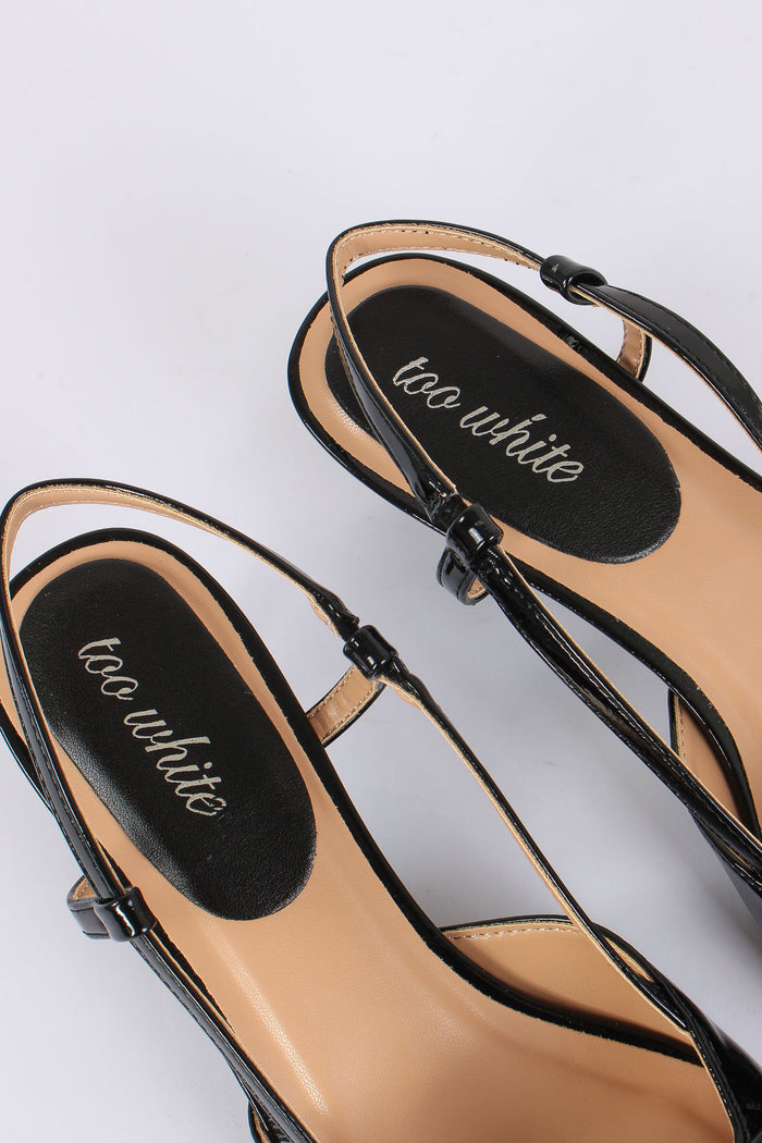 Chanel Tacco Basso Fibbia Nero-4