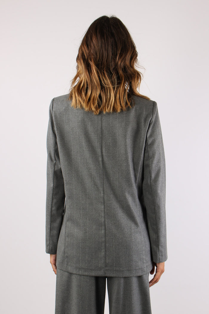 Giacca Doppiopetto Lurex Grigio-4
