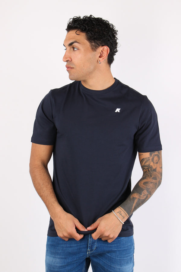 T-shirt Basica Logo Contrasto Blue Depth
