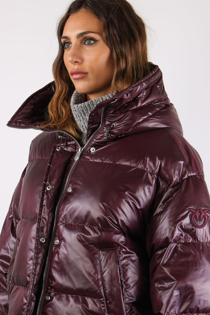Impasto Piumino Lucido Logo Bordeaux Scuro-7
