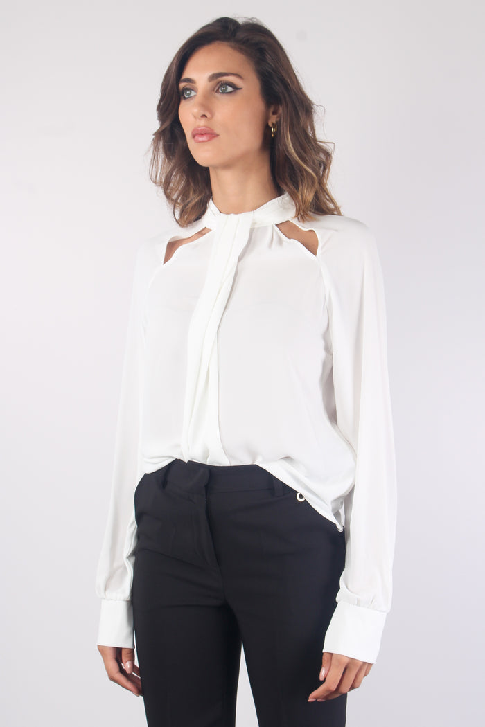 Dakota Blusa Nodo Collo Milk-6