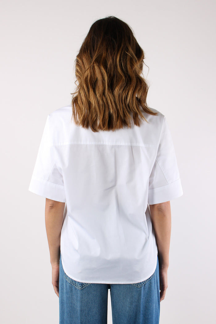 Camicia M/m Effetto Polo Bianco-5
