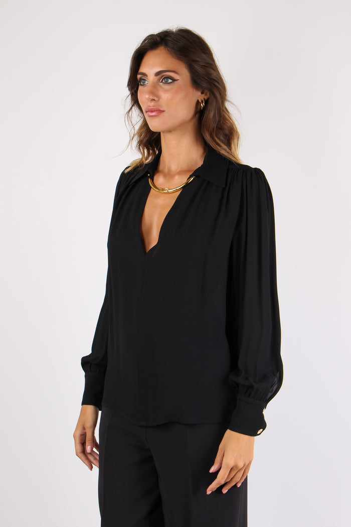 Camicia Collo Catena Nero-9