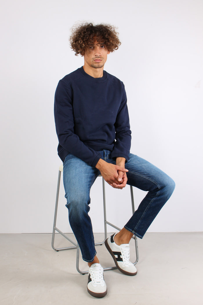 Felpa Logo Tono Su Tono Blue Depth-7