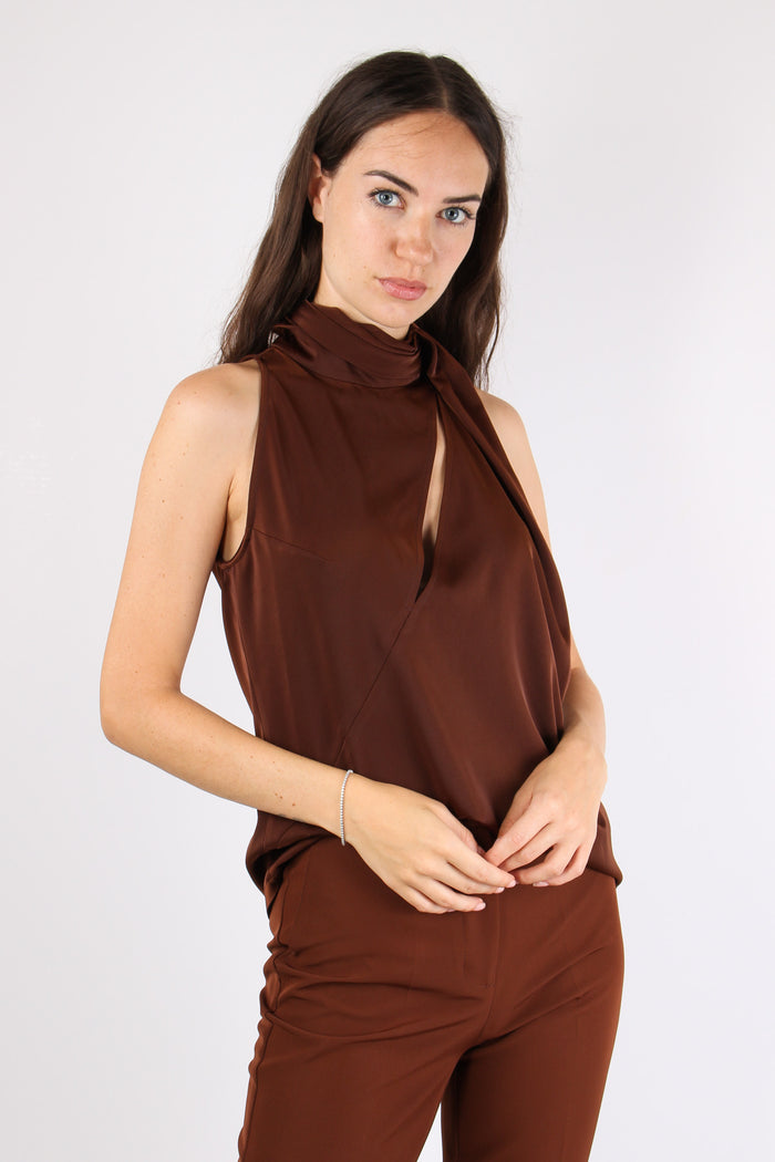 Blusa Smanicata Sottogiacca Brown-8
