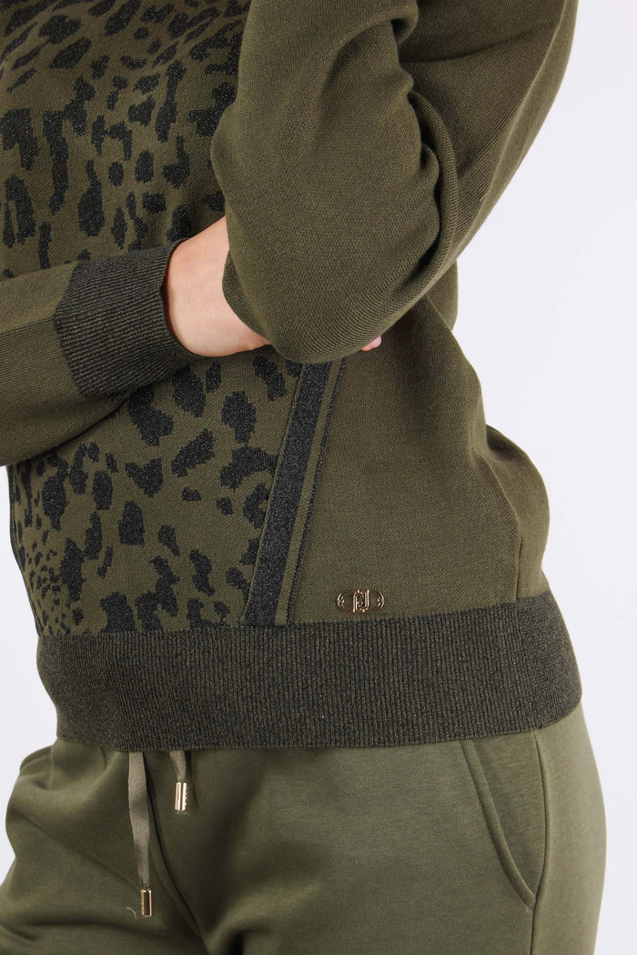 Maglia Inserto Macula Lurex Olive/nero-8