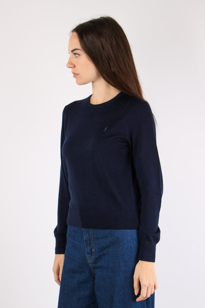 Maglia Girocollo Lana Hunter Navy-7