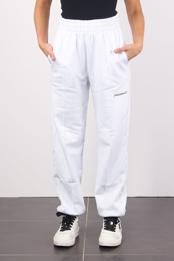 Pantalone Felpa Nervature Bianco-2