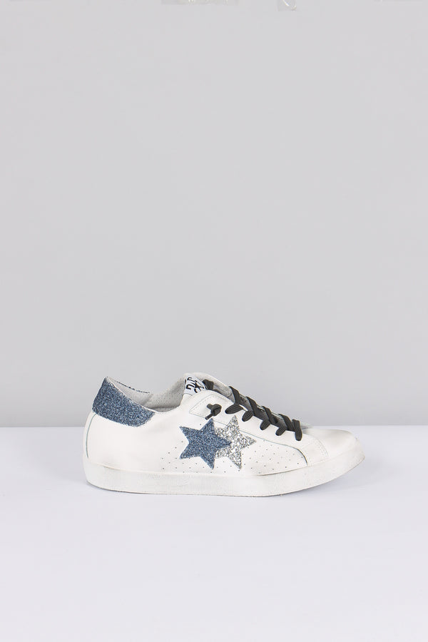 Sneakers Prime Star Stella Glitter Bianco/blu