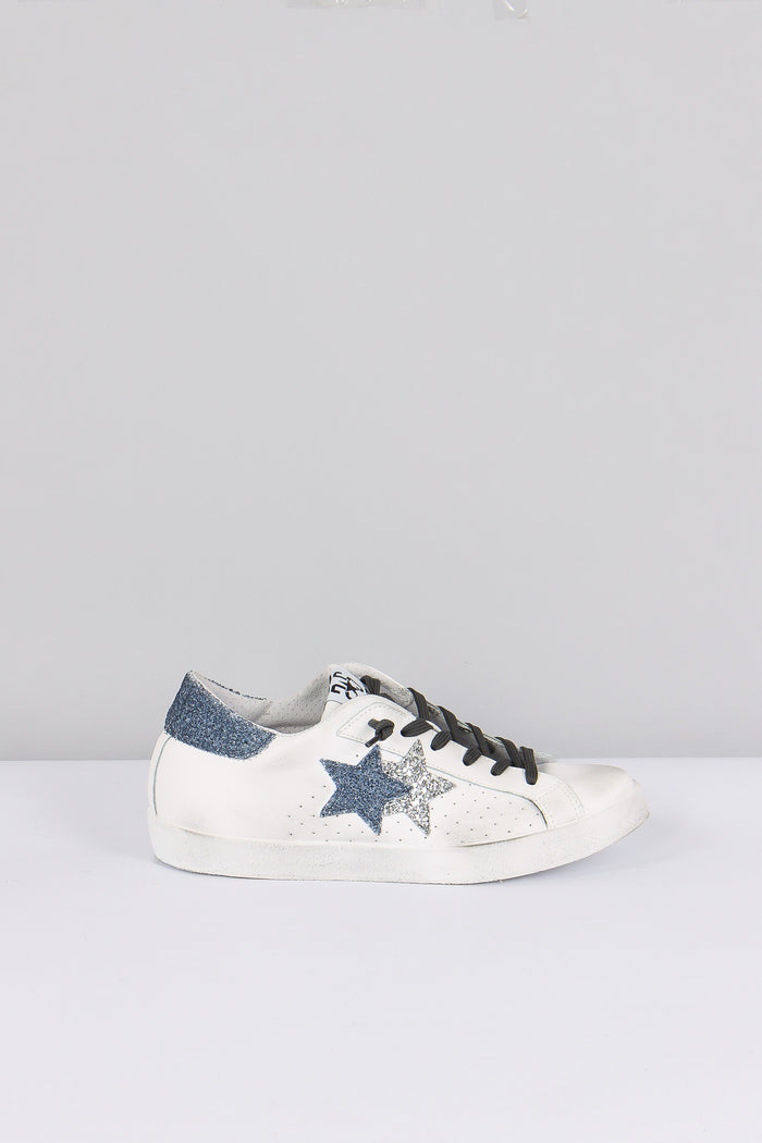Sneakers Prime Star Stella Glitter Bianco/blu