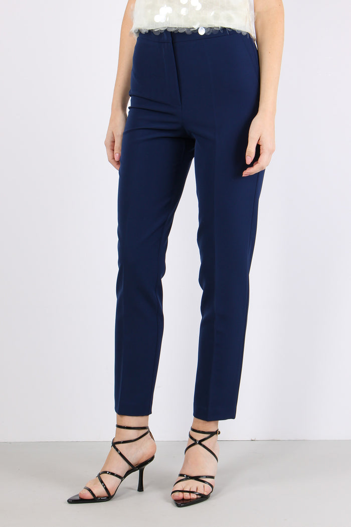 Pantalone Sigaretta Tessuto Tecnico Navy-3