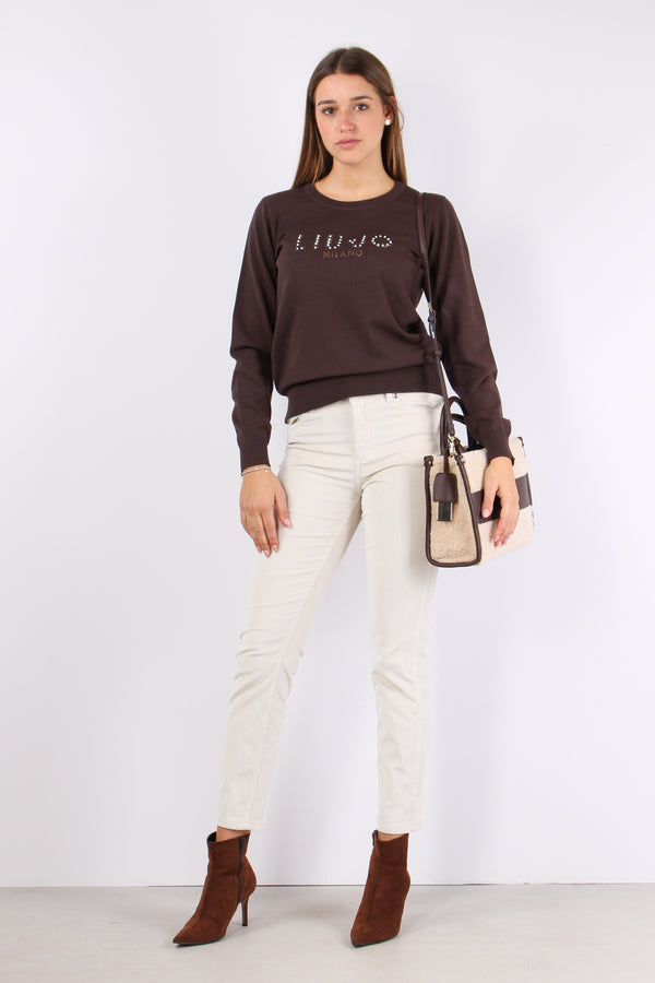 Maglia Logo Viscosa Cioccolato