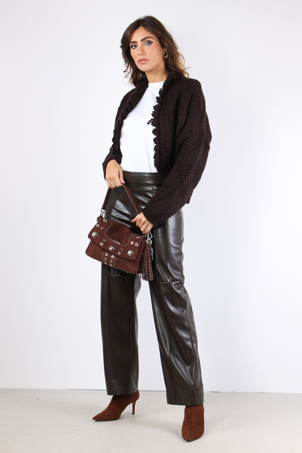 Cardigan Corto Effetto Uncinet Moro-2