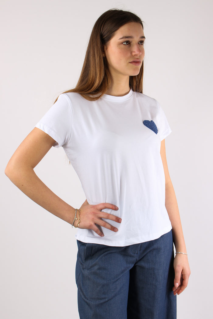 T-shirt Patch Cuore Bianco-6