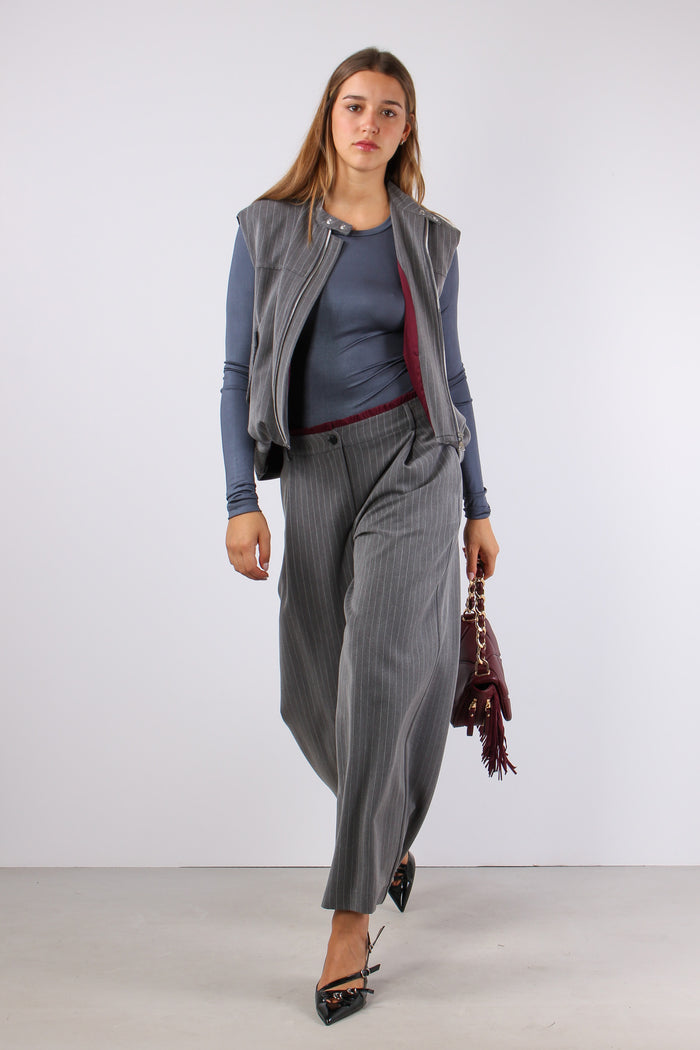 Pantalone Palazzo Gessato Grigio