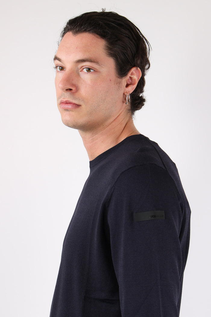 Maglia Girocollo Tessuto Tecnico Blue-8