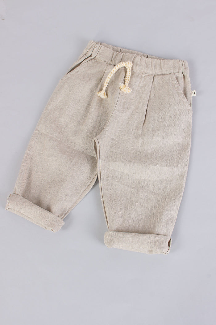 Pantalone Lino Beige-3