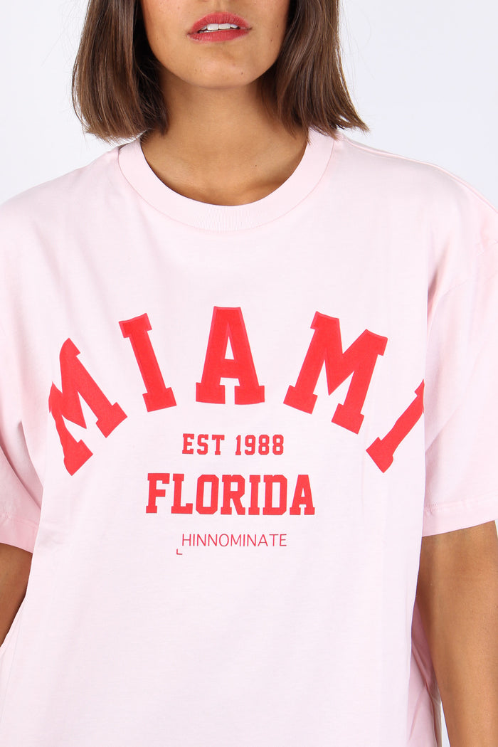 T-shirt Over Miami Rosa Polvere-10