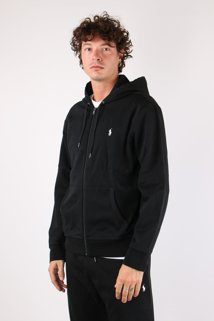 Felpa Zip Cappuccio Polo Black-3
