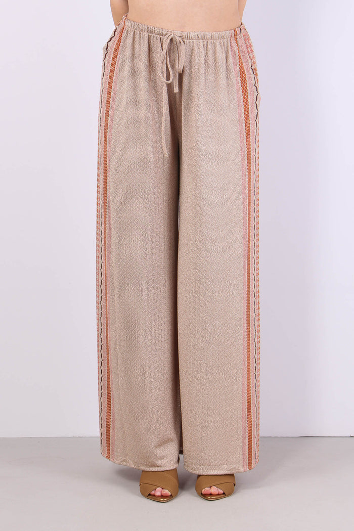 Pantalone Palazzo Lurez Fantasia Beige-4