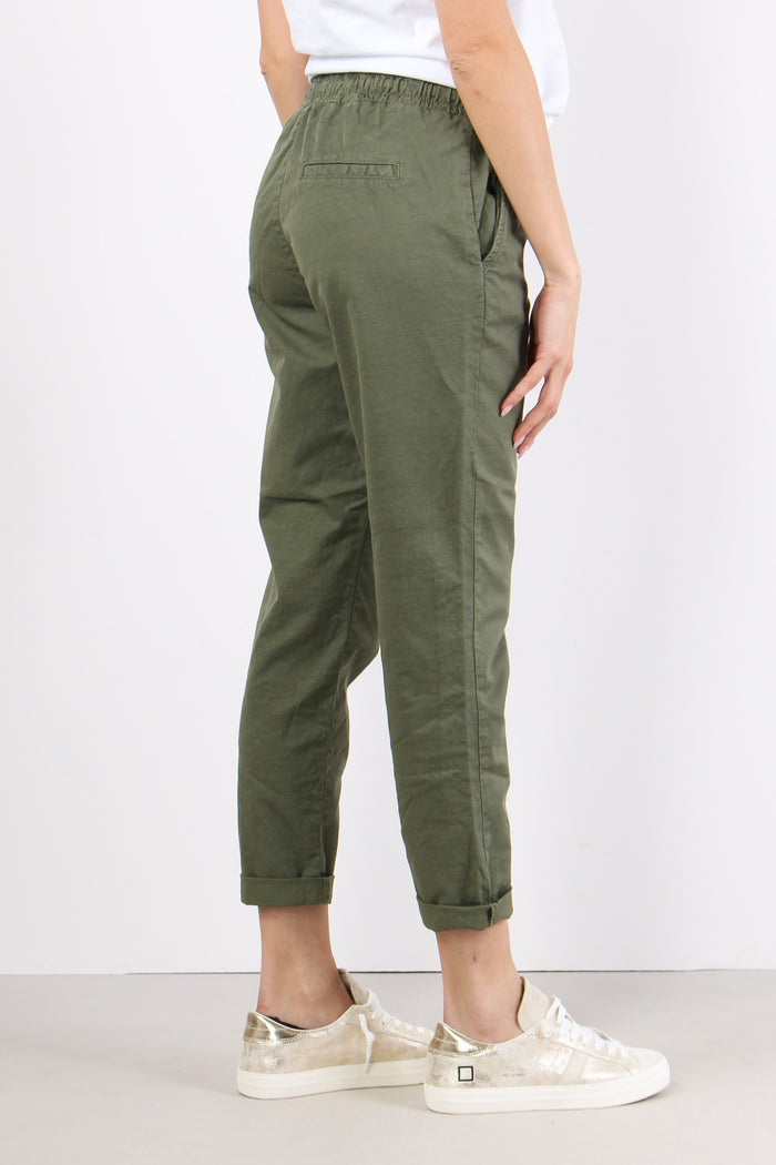 Pantalone Jogging Misto Lino Salvia-5