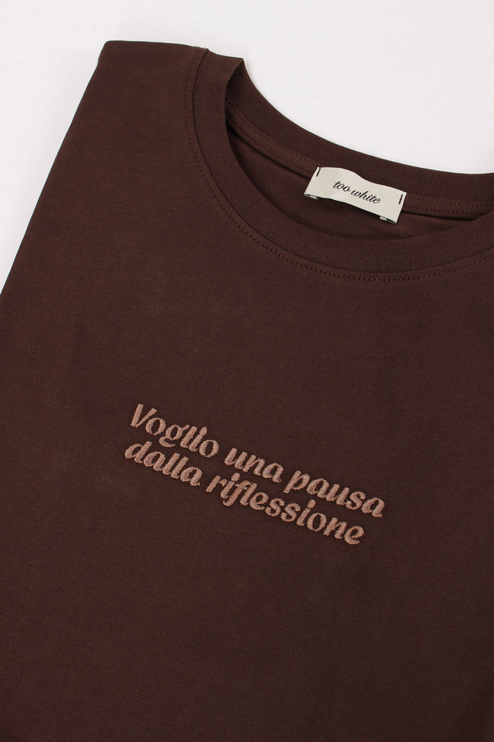 T-shirt Ricamo Voglio Una Rifl Moro-7
