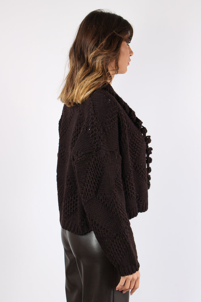 Cardigan Corto Effetto Uncinet Moro-6