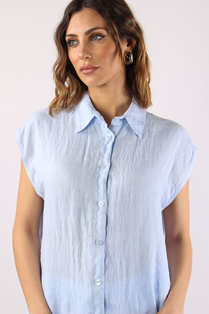 Camicia Smanicata Bottini Retr Azzurro-6
