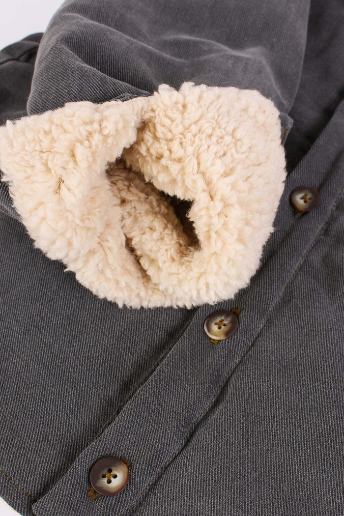Giubbotto Inserto Teddy Grey Denim-5