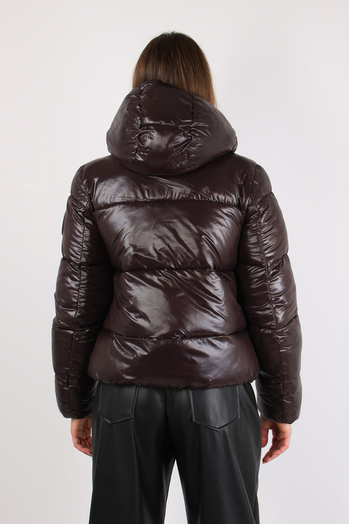 Biddy Piumino Cappuccio Luci Brown Black-4