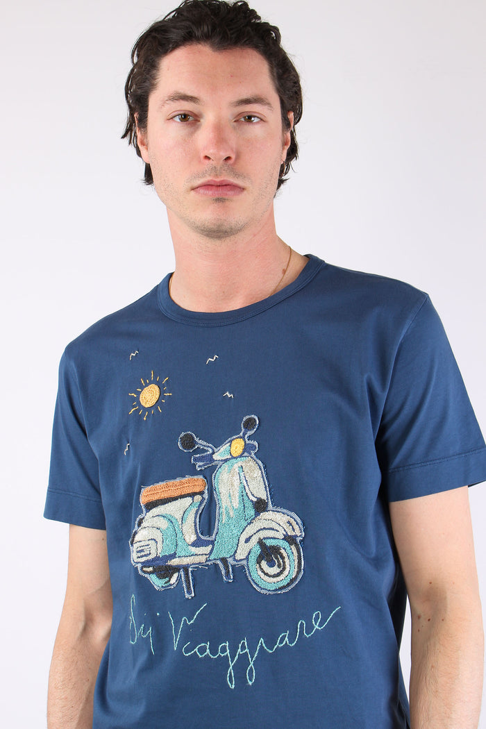 T-shirt Ricamo Vespa Inchiostro-8