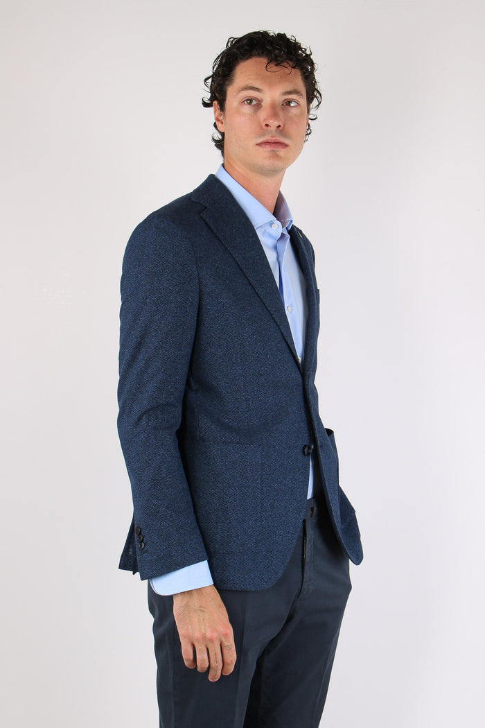 Giacca Monopetto Chevron Blu-7