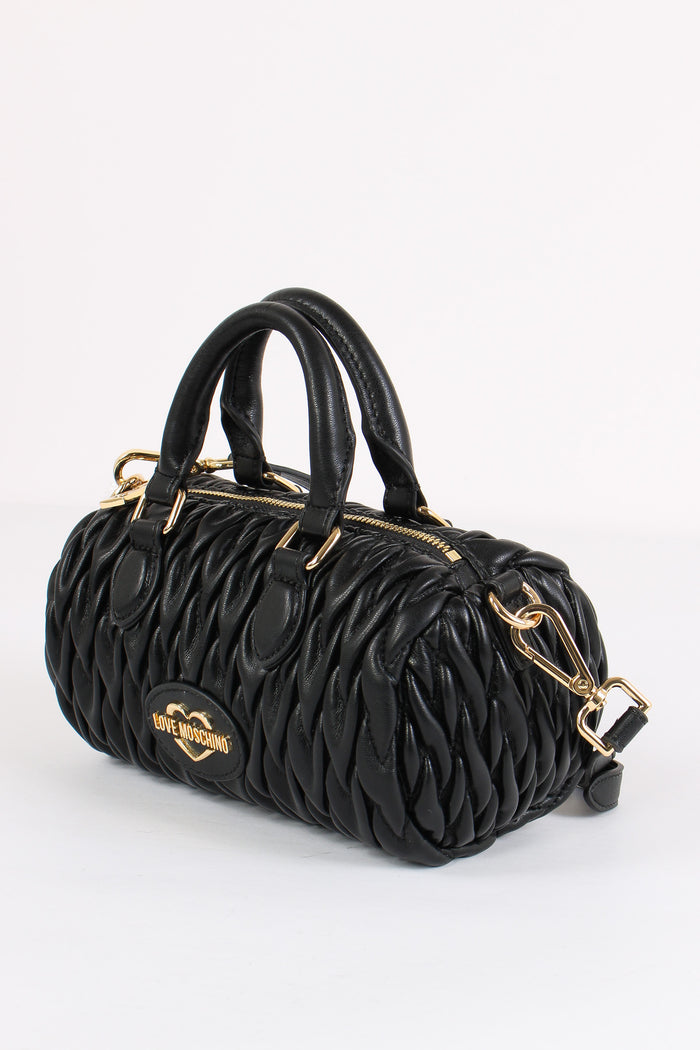 Bauletto Piccolo Goffrato Cuor Nero-4