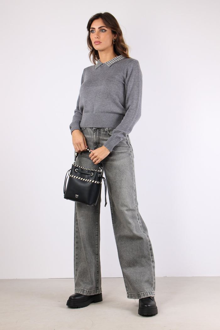 Ventotene Maglia Lana Colletto Ii2-grigio Monumento-5