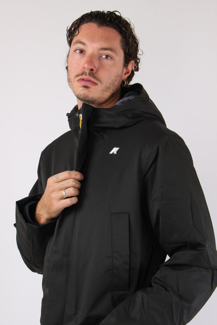 Giubbotto Lungo Inserto Marmotta Black/ P-blue-6