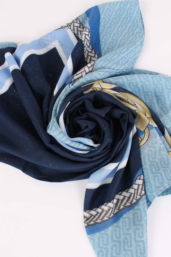 Ecs Foulard Corner Light Denim-5