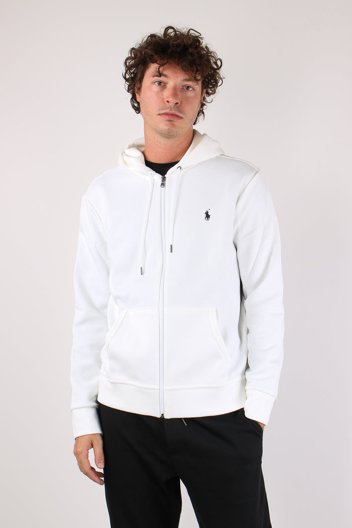Felpa Zip Cappuccio White