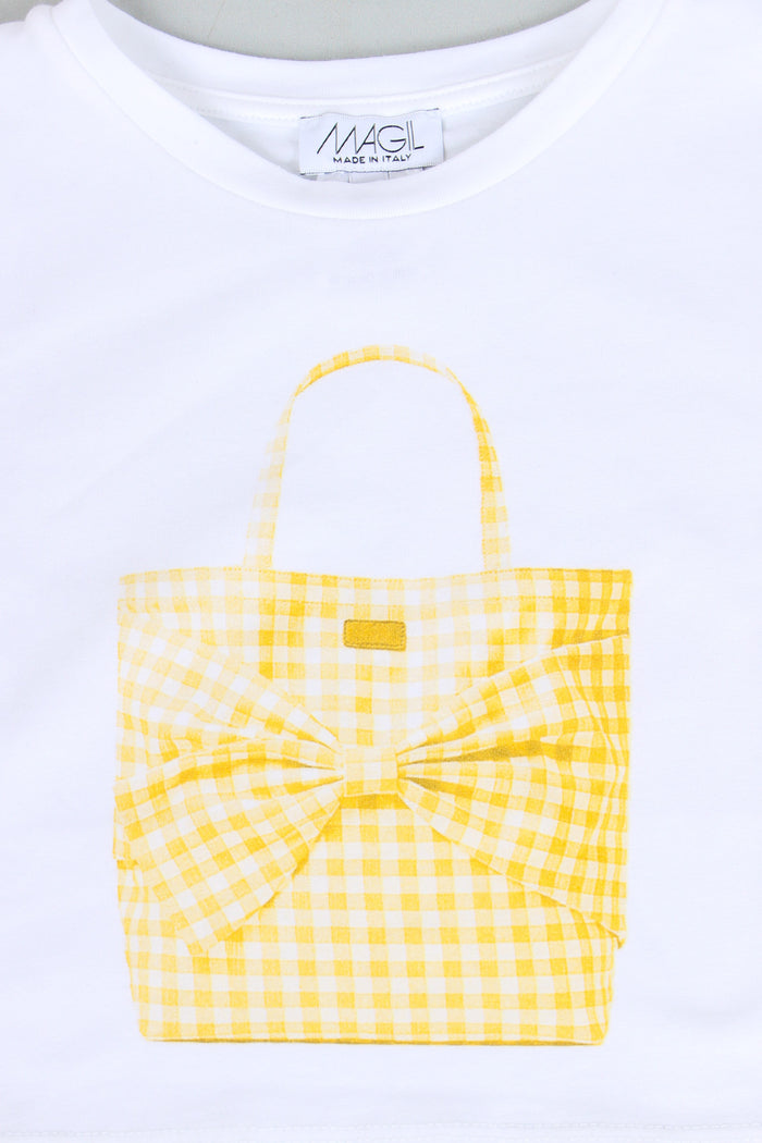 T-shirt Stampa Shopping Giallo-4