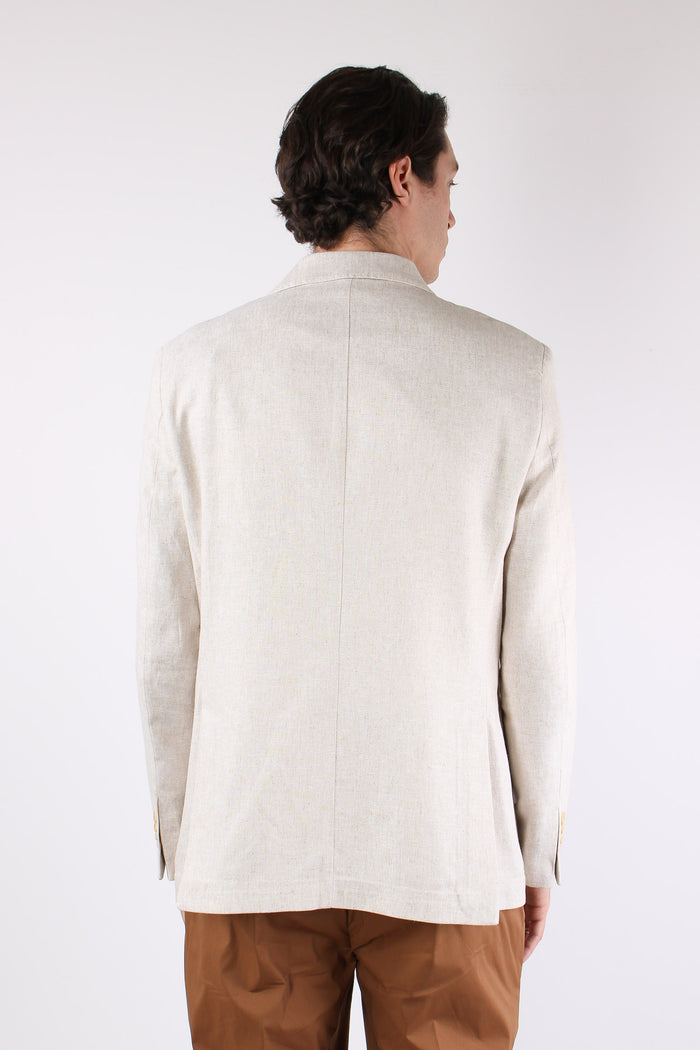 Giacca Misto Lino Stucco-4